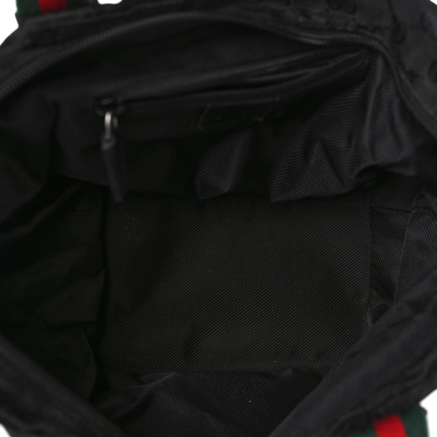 GG Monogram Small Web Handle Bucket Tote Black