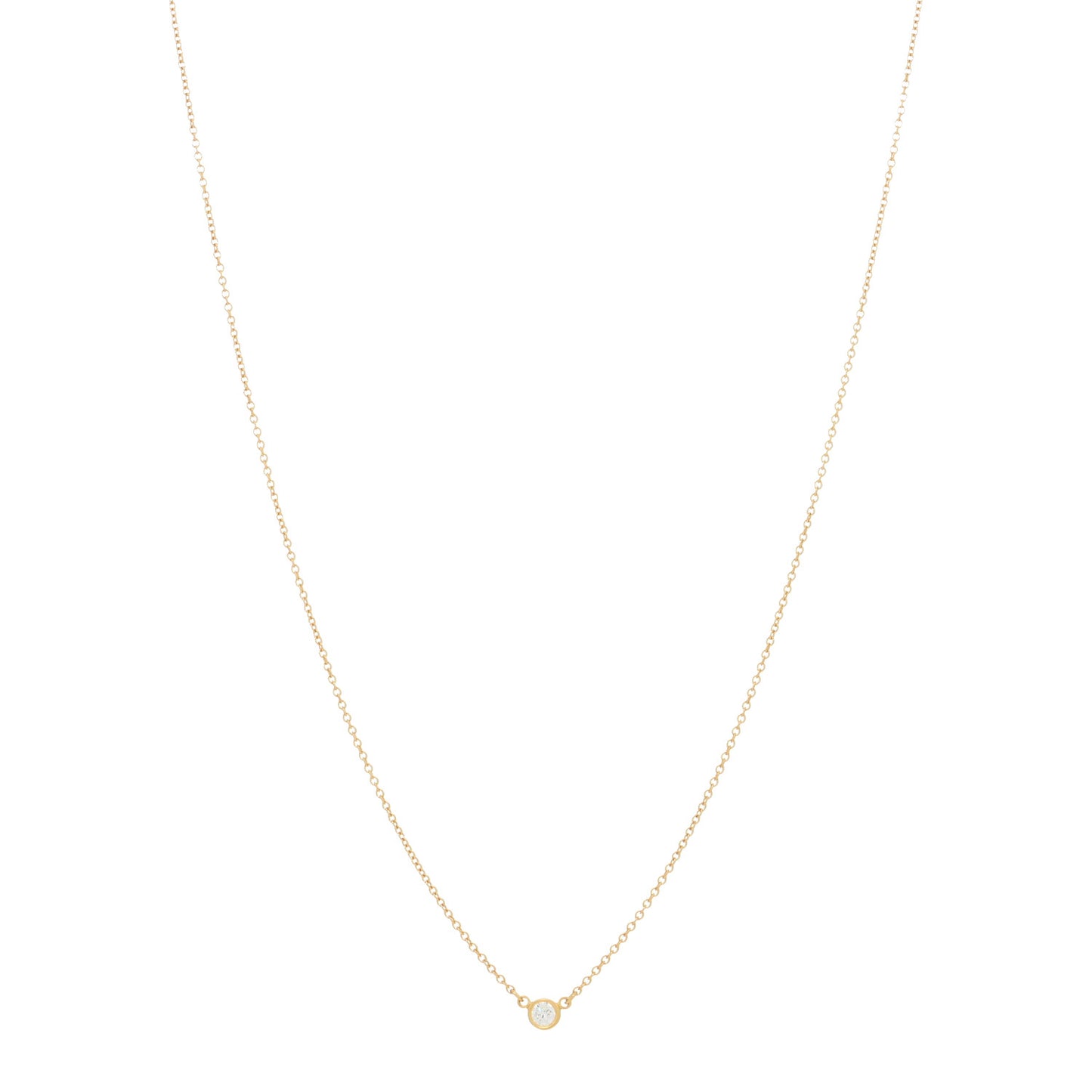 18K Yellow Gold Diamond .08ct Elsa Peretti Diamonds by the Yard Pendant Necklace