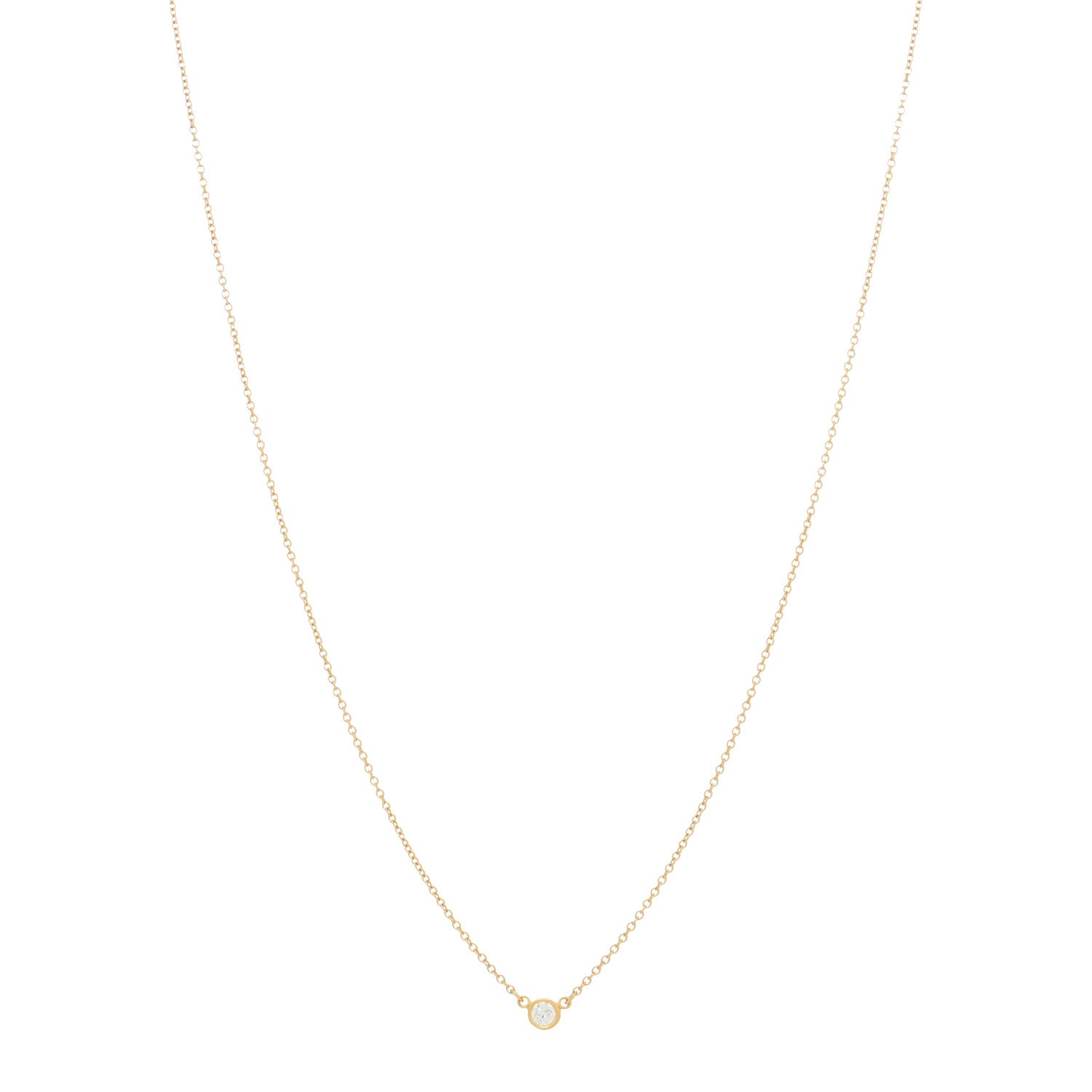 Tiffany 18K Yellow Gold Diamond .08ct Elsa Peretti Diamonds by the Yard Pendant Necklace 1 of 3