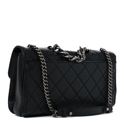 Chanel Goatskin Quilted Large Perfect Edge Flap Black 2 of 10