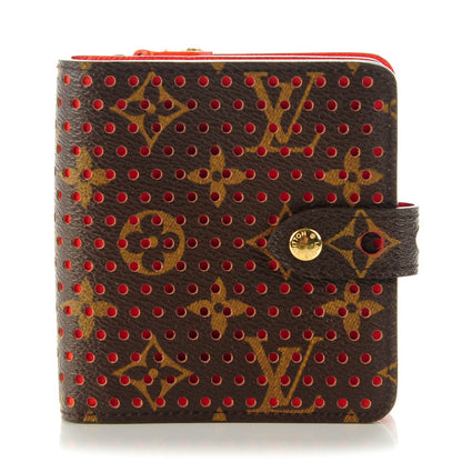 Louis Vuitton Monogram Perforated Compact Zipped Wallet Orange 1 of 7