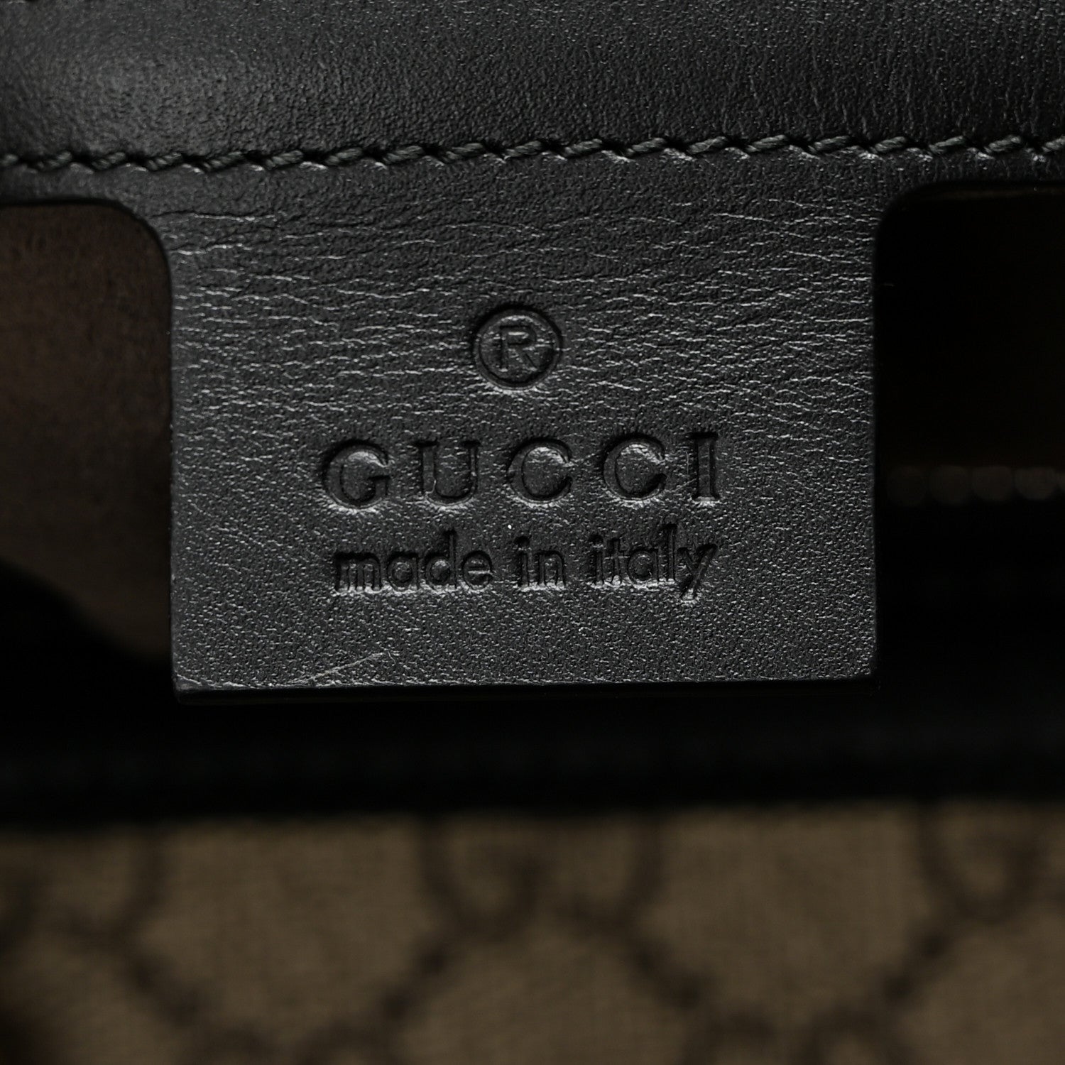 Gucci GG Supreme Monogram Selleria Calfskin Medium Duffle Beige Ebony Black 6 of 11