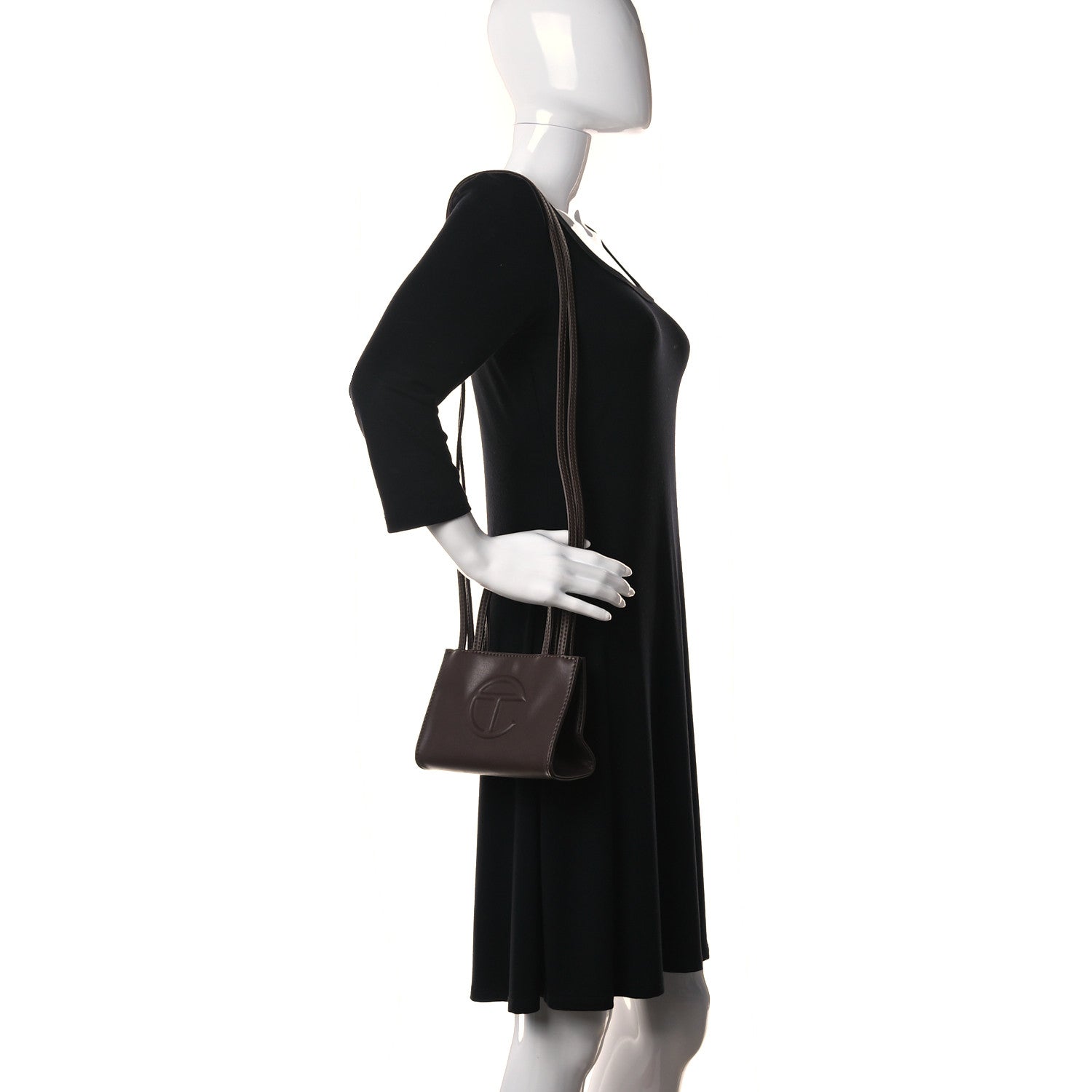 Telfar Vegan Leather Small Shopping Bag Chocolate 2 of 8