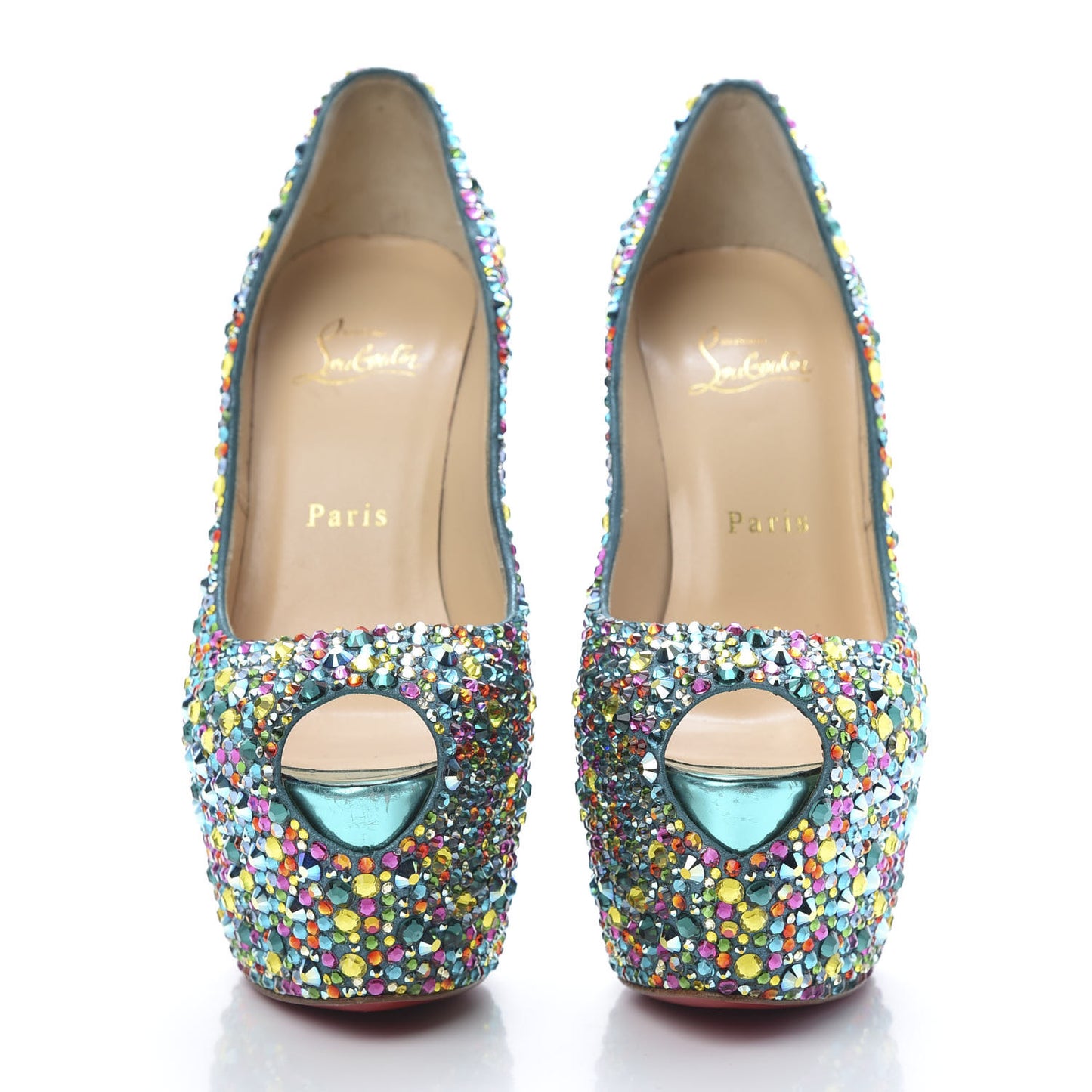 Crystal Suede Burma Daffodile Strass 160 Pumps 38 Multicolor