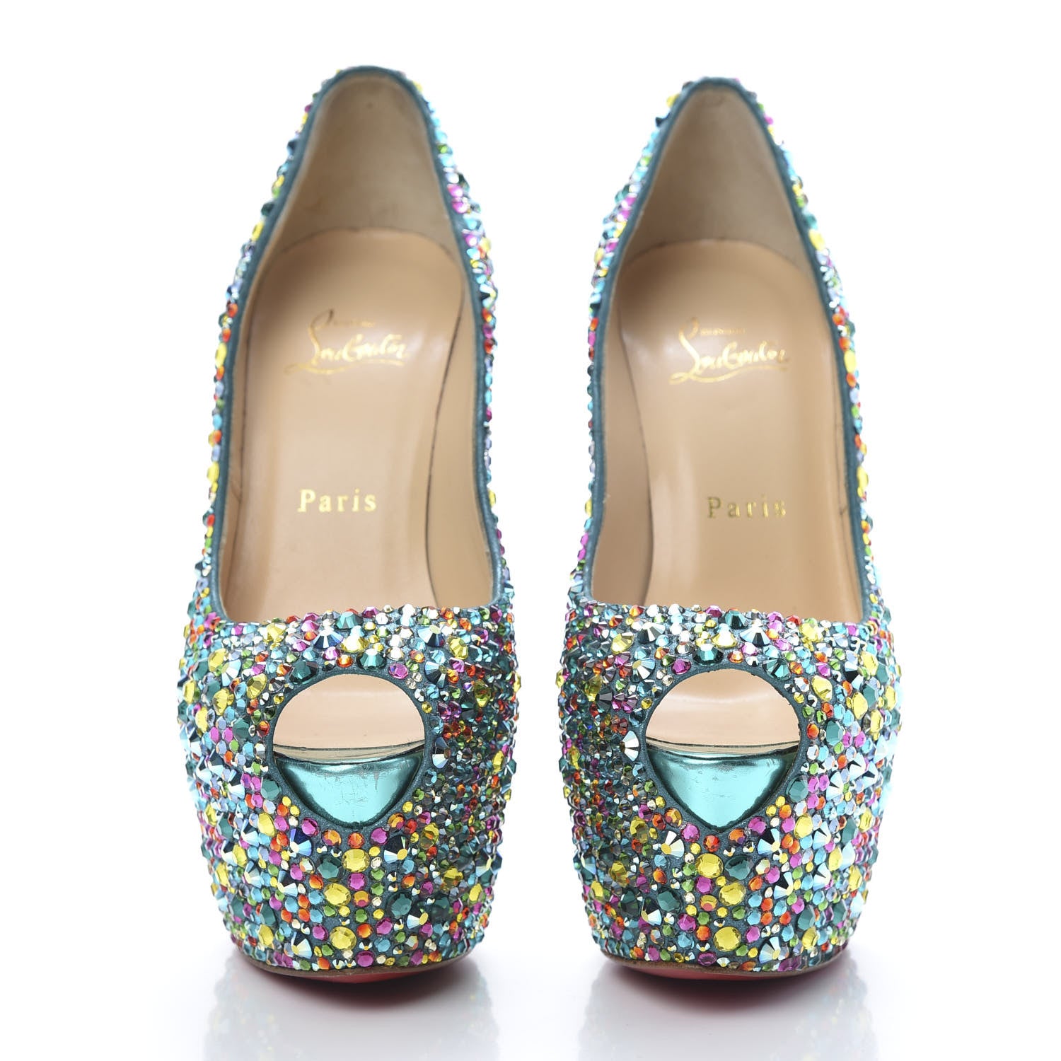 Christian Louboutin Crystal Suede Burma Daffodile Strass 160 Pumps 38 Multicolor 2 of 10