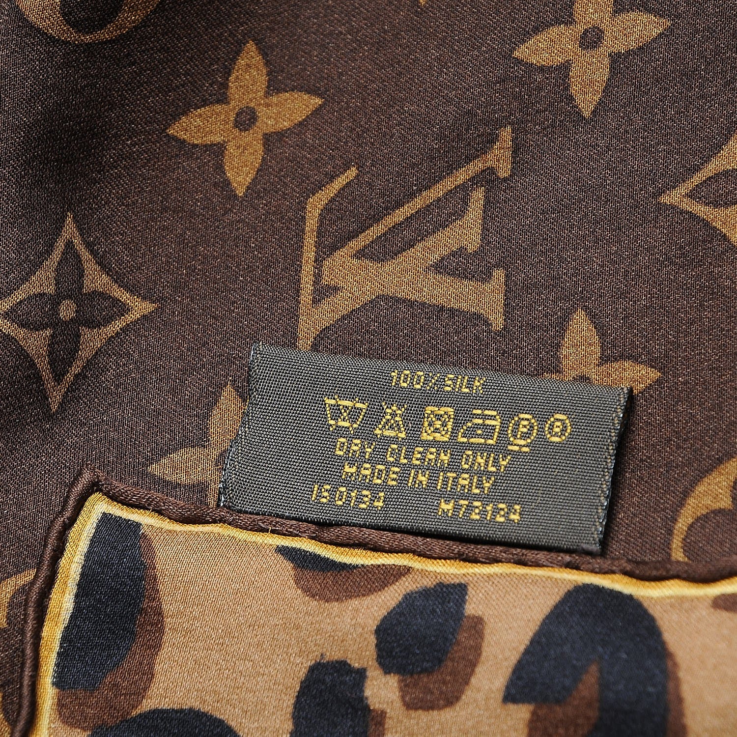 Louis Vuitton Silk Leopard Monogram Square Scarf 5 of 7