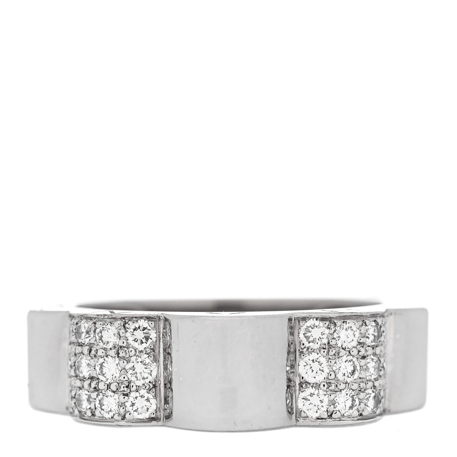 Chanel 18K White Gold Diamond Profil de Camellia Band Ring 53 6.5 1 of 5
