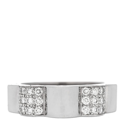 Chanel 18K White Gold Diamond Profil de Camellia Band Ring 53 6.5 1 of 5