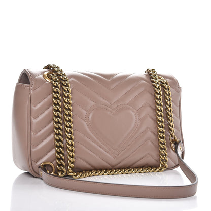 Gucci Calfskin Matelasse Small GG Marmont Shoulder Bag Porcelain Rose 3 of 7