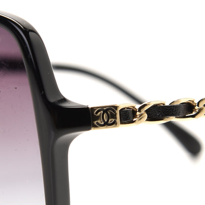 Chanel Lambskin Square Chain Sunglasses 5210-Q Black 4 of 7