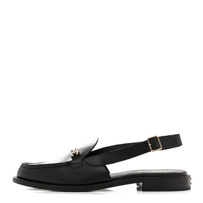 Chanel Calfskin Crystal Slingback Loafers 37 Black 1 of 10