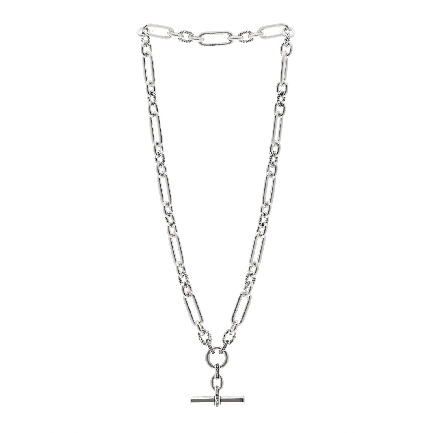 David Yurman Sterling Silver Diamond 9.8mm Lexington Chain Necklace 21" 3 of 4