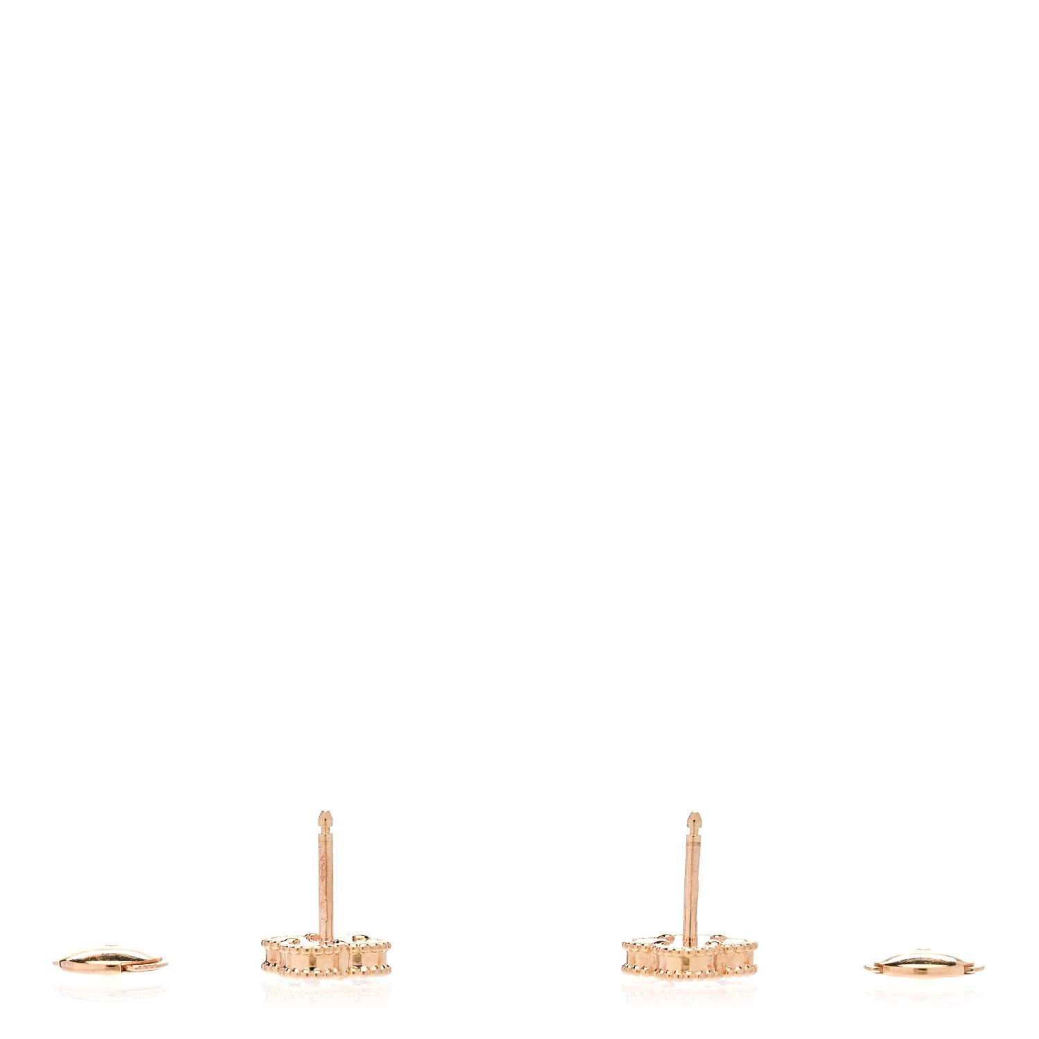 Van Cleef & Arpels 18K Rose Gold Carnelian Sweet Alhambra Earrings 3 of 5