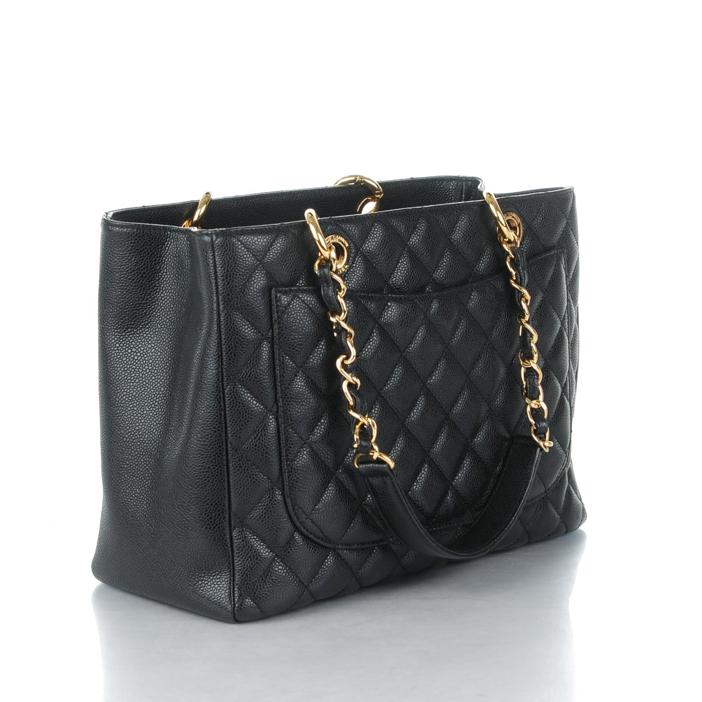 Caviar Quilted Grand Shopping Tote GST Black