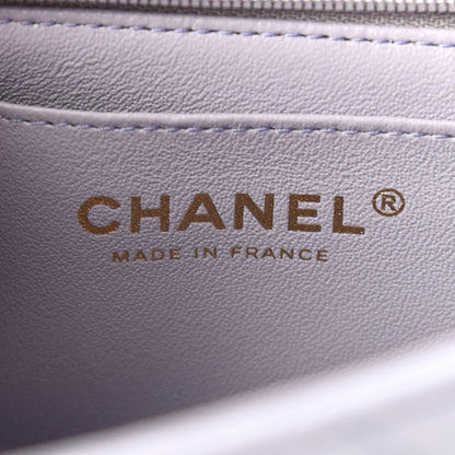 Chanel Lambskin Quilted Mini Top Handle Rectangular Flap Light Purple 5 of 8