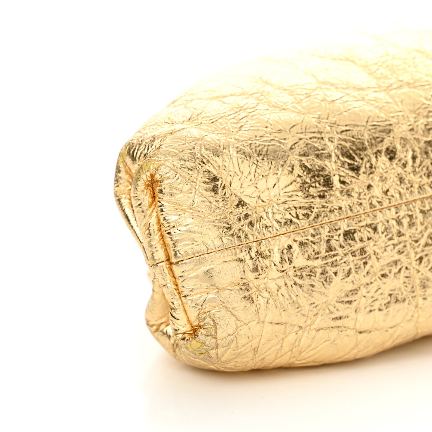 Bottega Veneta Metallic Crushed Calfskin The Mini Pouch Gold 9 of 15