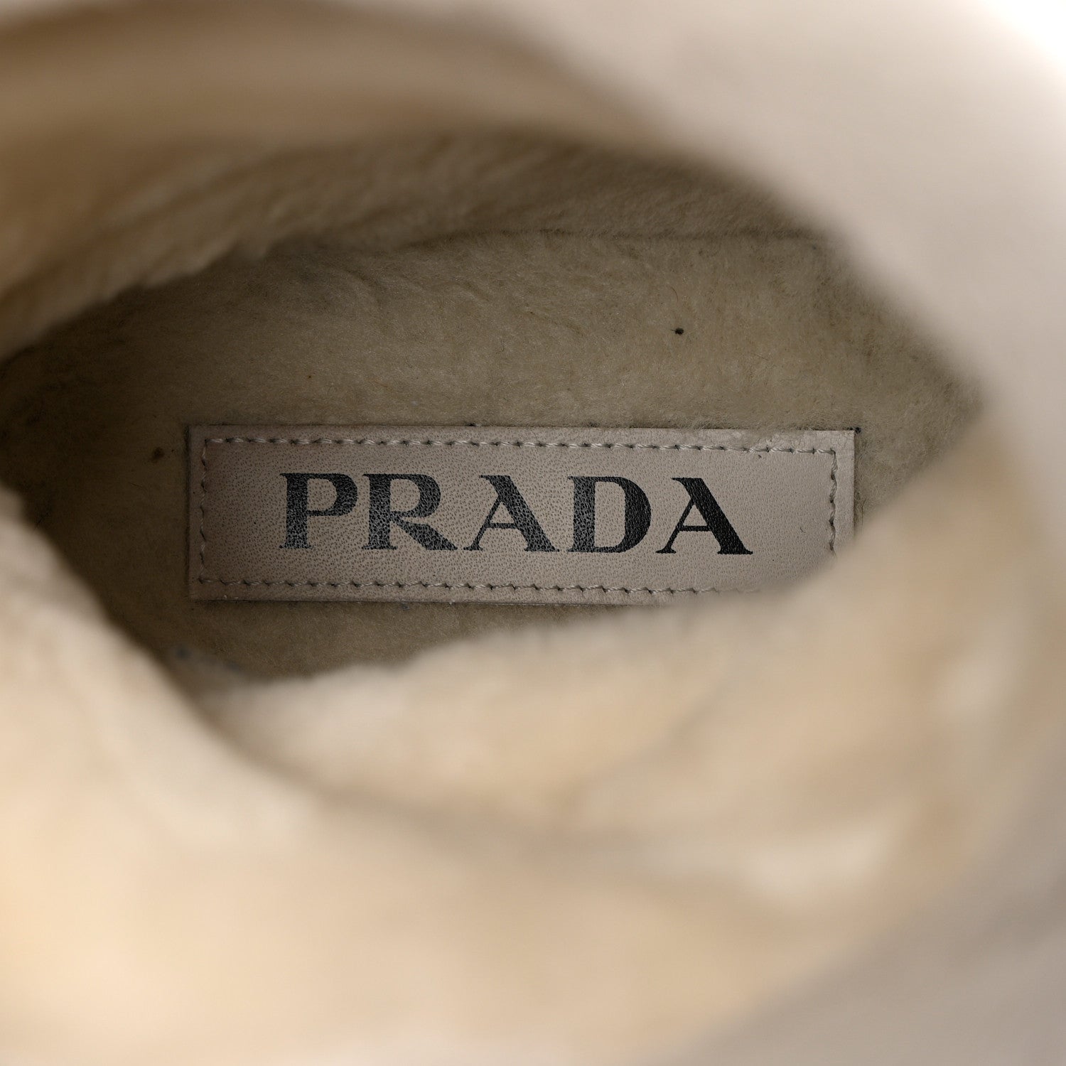Prada Suede Shearling Logo Ankle Boots 39.5 Black 7 of 10