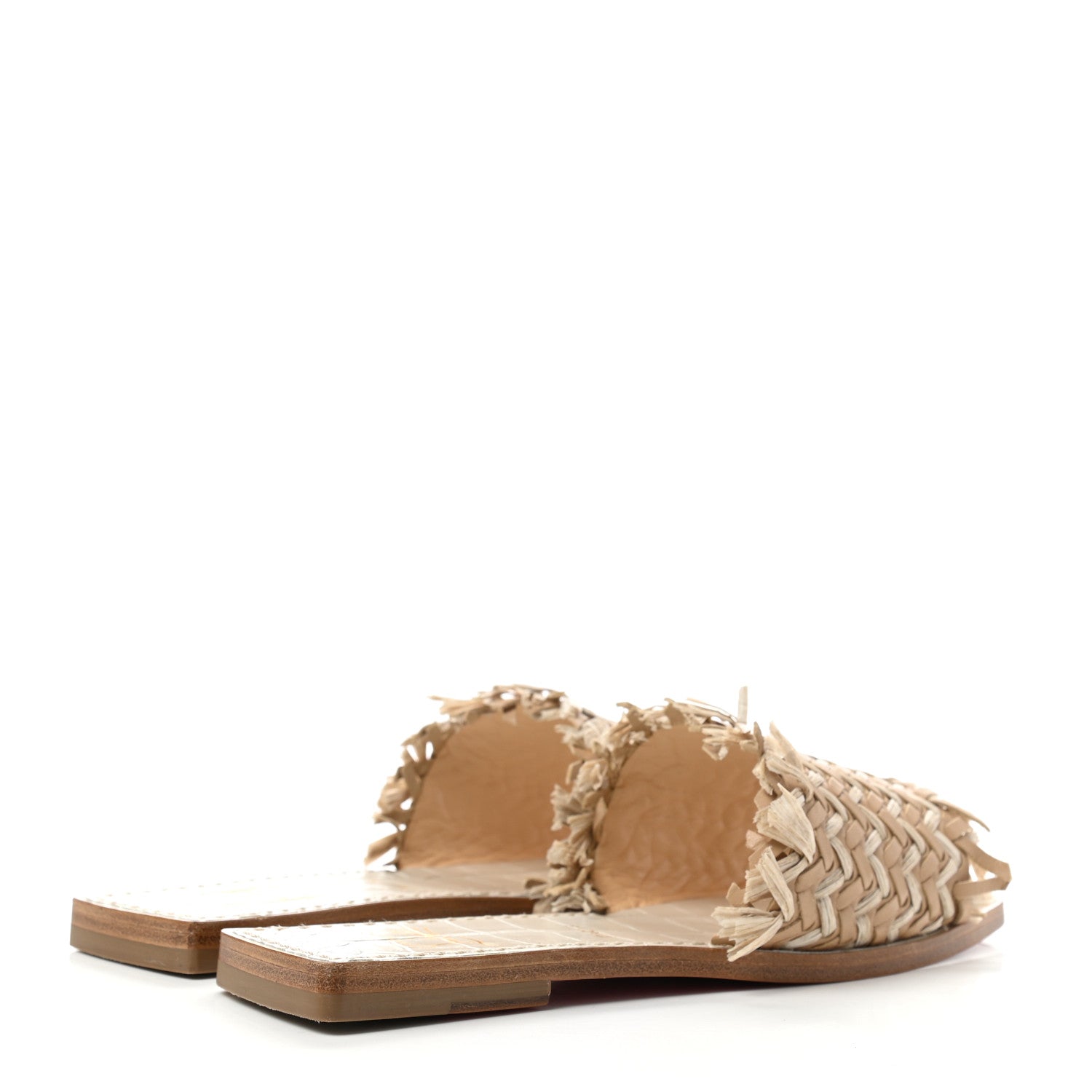 Christian Louboutin Raffia Soudana Sandal Flats 36.5 Beige 4 of 10