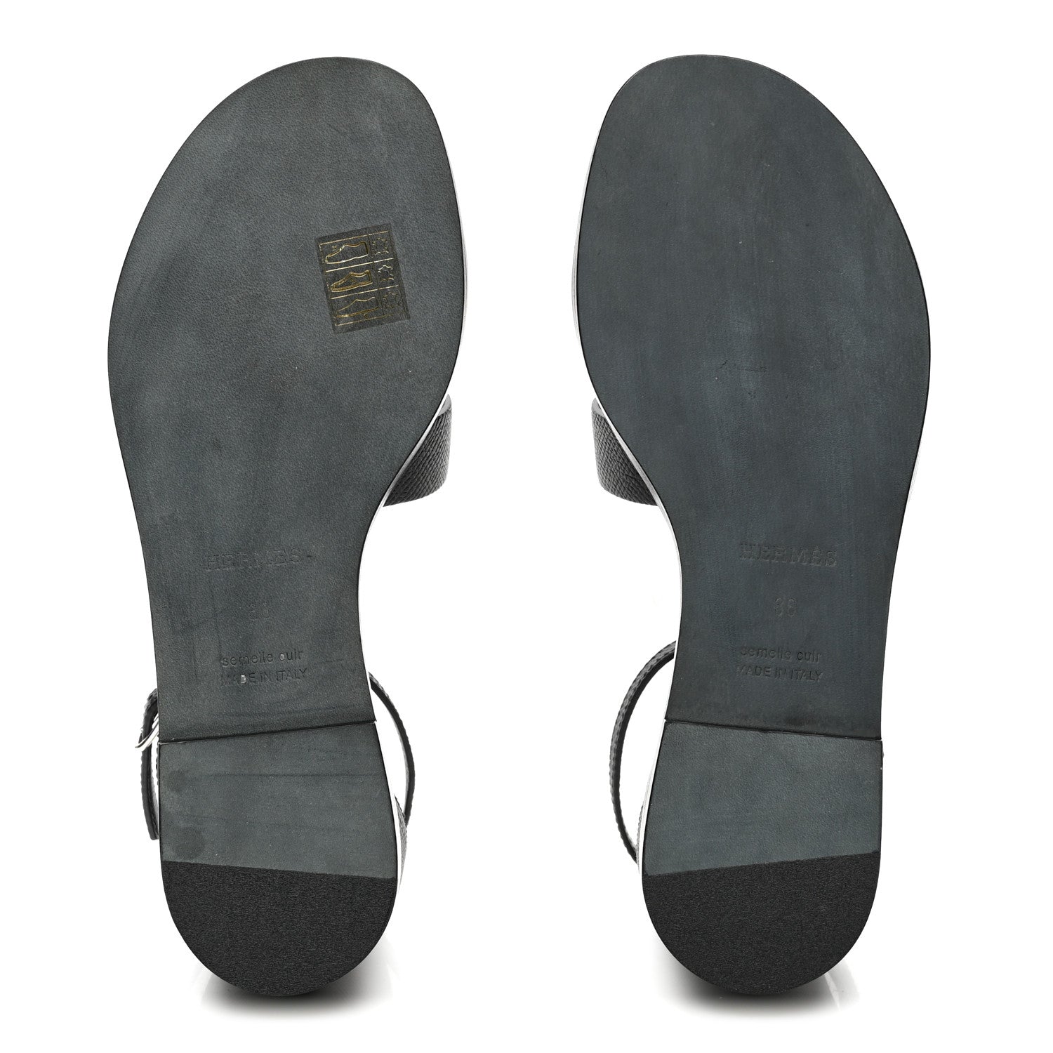 Hermes Epsom Santorini Sandals 36 Black 6 of 10