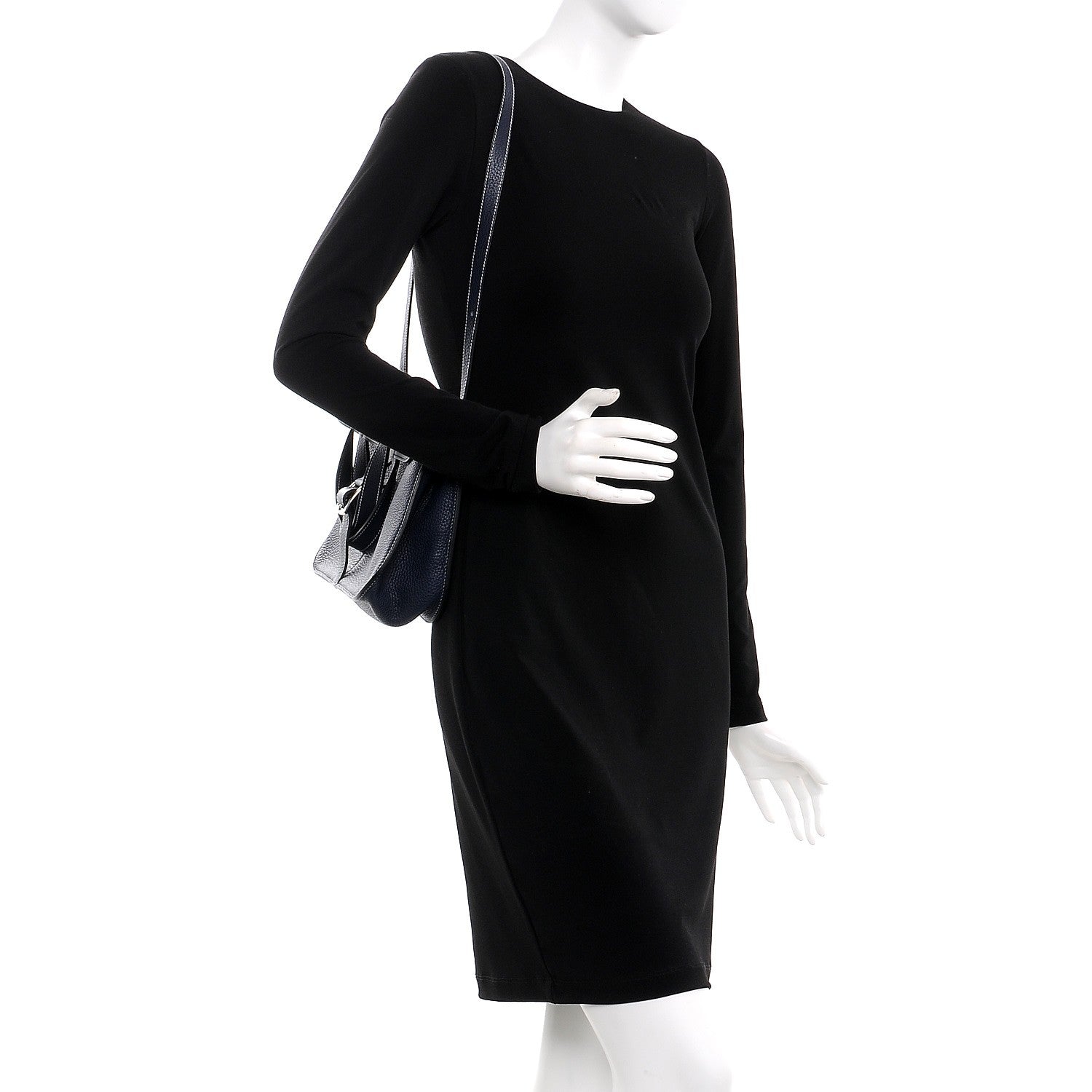 Hermes Taurillon Clemence Halzan 31 GM Bleu Nuit Indigo 2 of 10