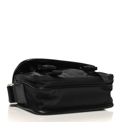 Prada Re-Nylon Saffiano Pocket Double Snap Buckle Shoulder Bag Black 4 of 10