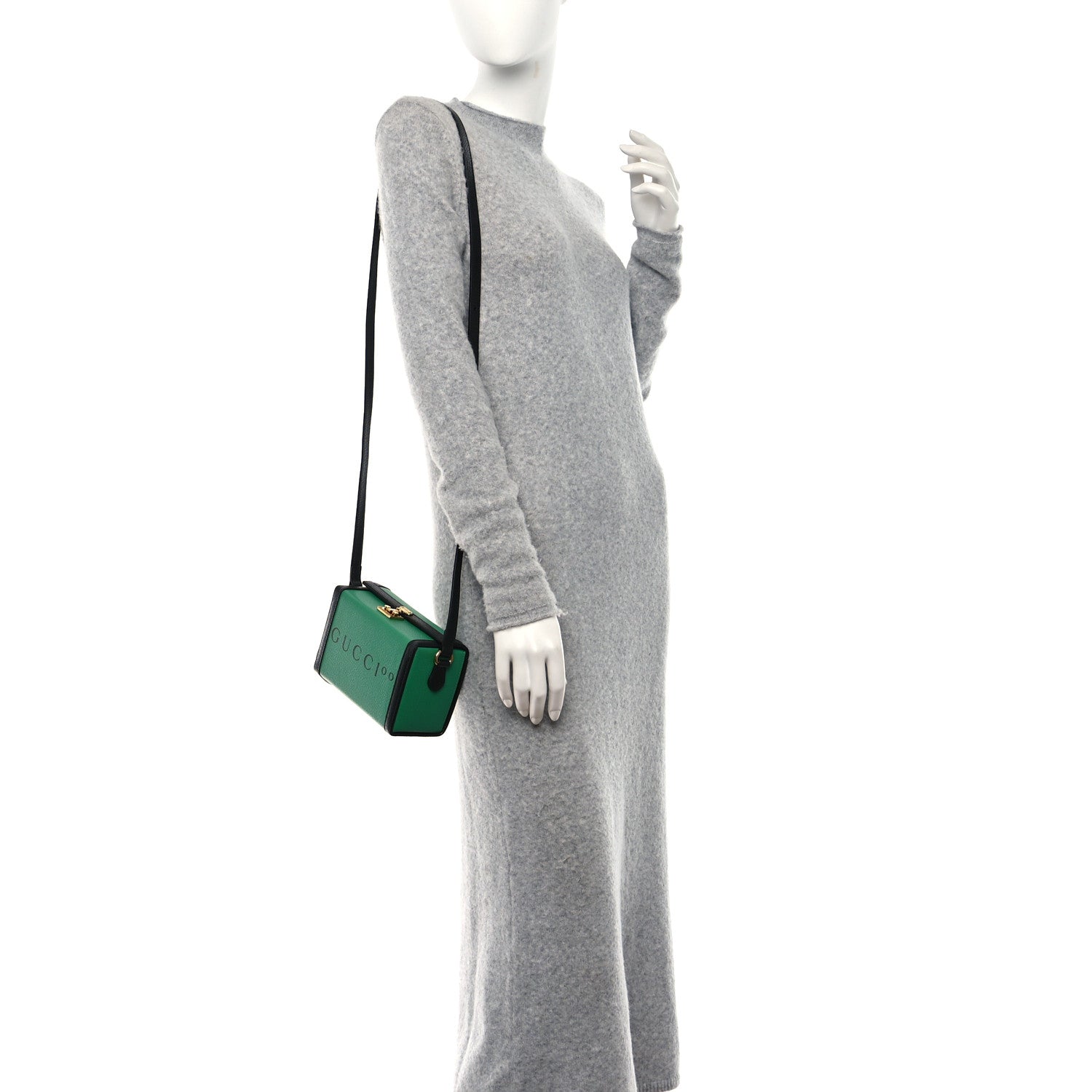 Gucci Grained Calfskin Gucci 100 Mini Bag Green 2 of 9