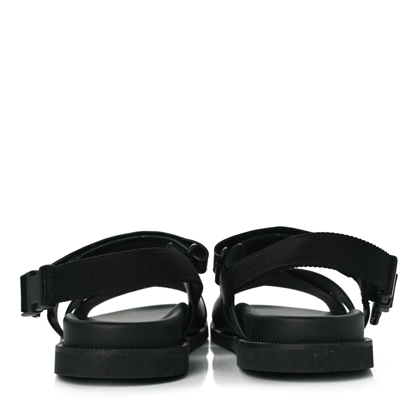 Calfskin Mens Logo Sandals 45 Black