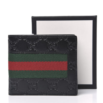Gucci Guccissima Signature Web New Web Bi-Fold ID Wallet Black 8 of 8