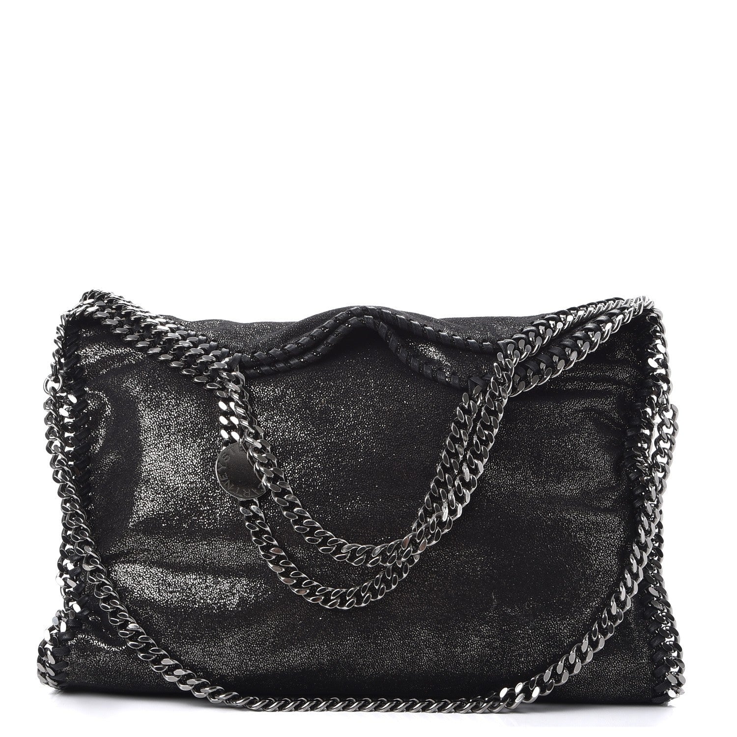 Stella McCartney Chamois Shiny Dotted Falabella Fold Over Tote Ruthenium 1 of 6