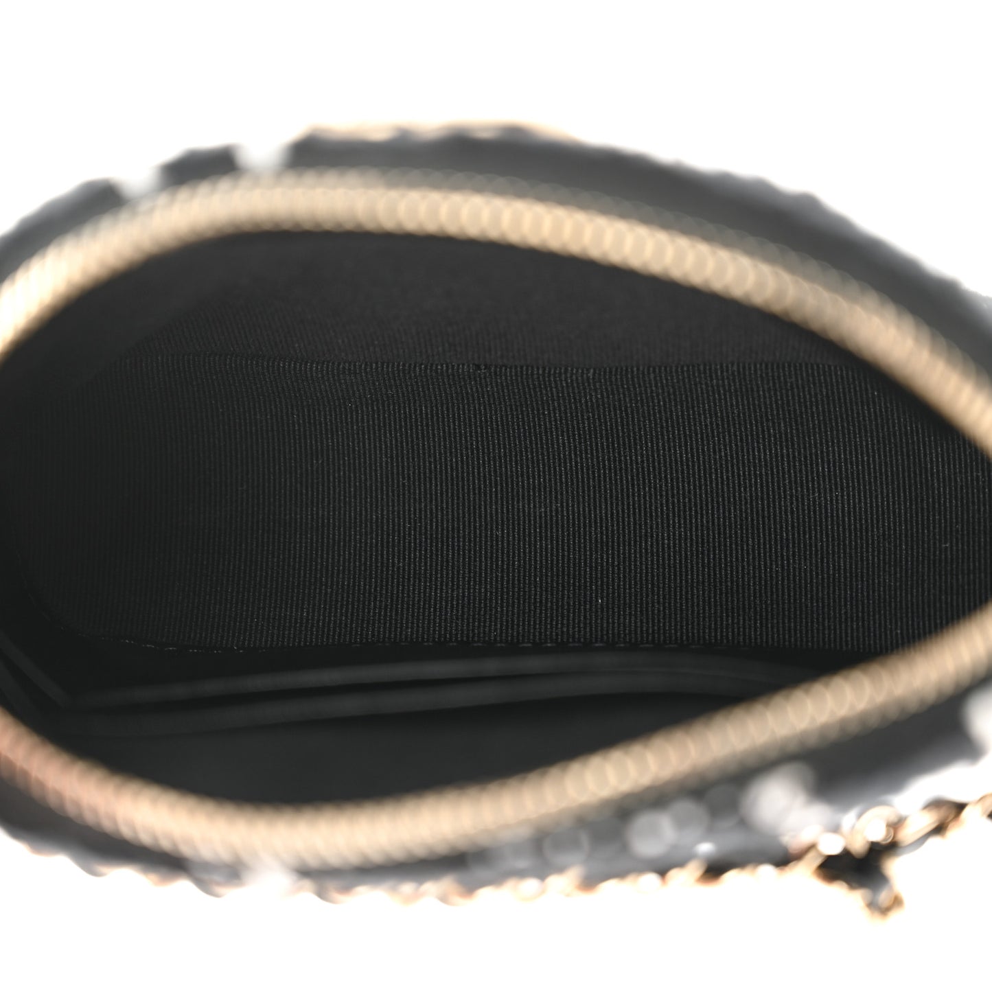 Tweed Quilted Mini Clutch With Chain Black White