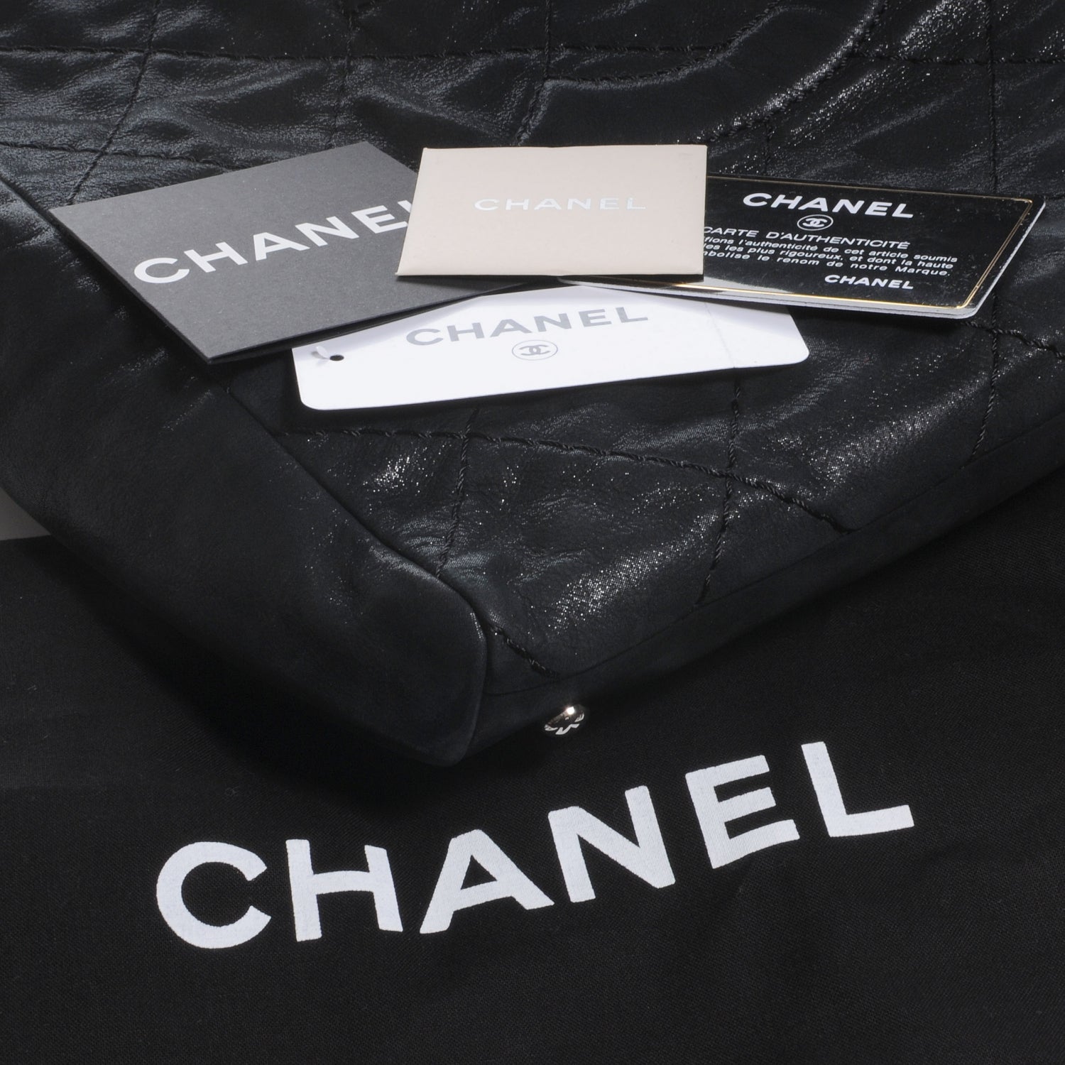 Chanel Iridescent Calfskin Large Sea Hit North South Tote Black 5 of 8