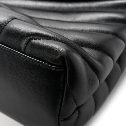 Saint Laurent Calfskin Y Quilted Monogram Medium Loulou Chain Satchel Black 13 of 14