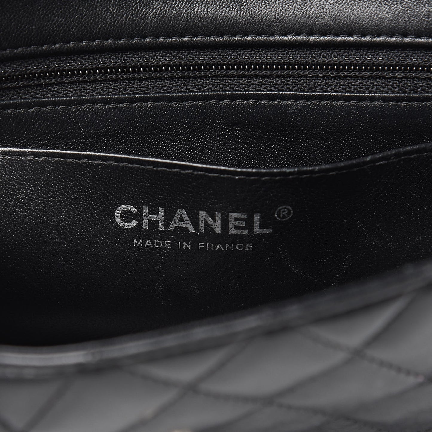 Lambskin Quilted Mini Rectangular Flap Black