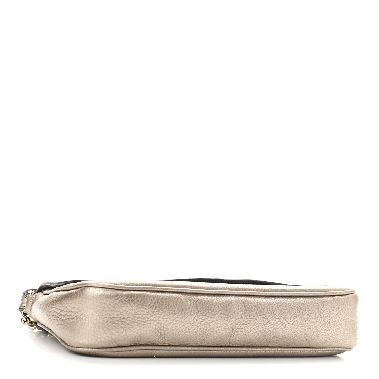 Gucci Metallic Pebbled Calfskin Medium Soho Flap Crossbody Golden Beige 4 of 11