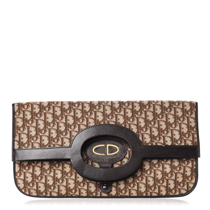 Christian Dior Monogram Fold Over Clutch Brown 1 of 12