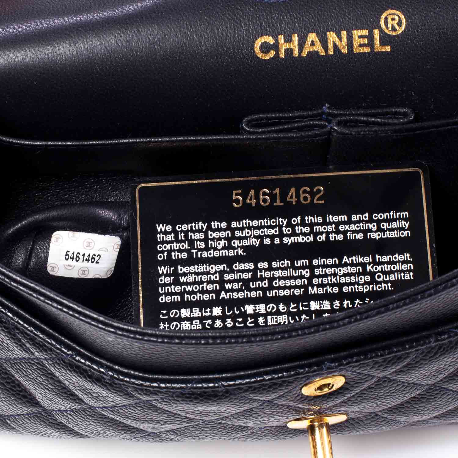 Chanel Caviar Quilted Small Double Flap Navy 9 of 11