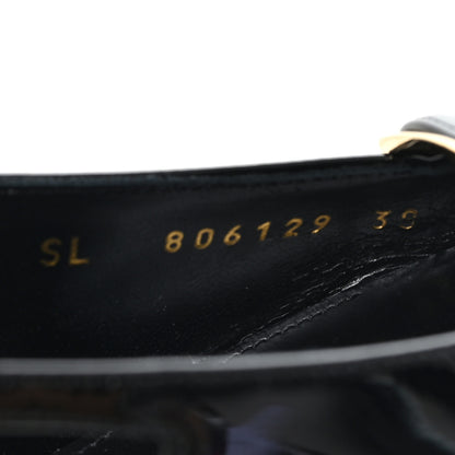 Saint Laurent Patent Calfskin Jacqueline 75 Slingback Pumps 38 Black 9 of 11