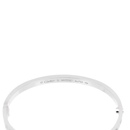 Cartier 18K White Gold 6 Diamond Small LOVE Bracelet 16 4 of 5