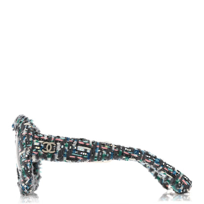 Chanel Tweed Sunglasses 71085 Blue Multicolor 5 of 14