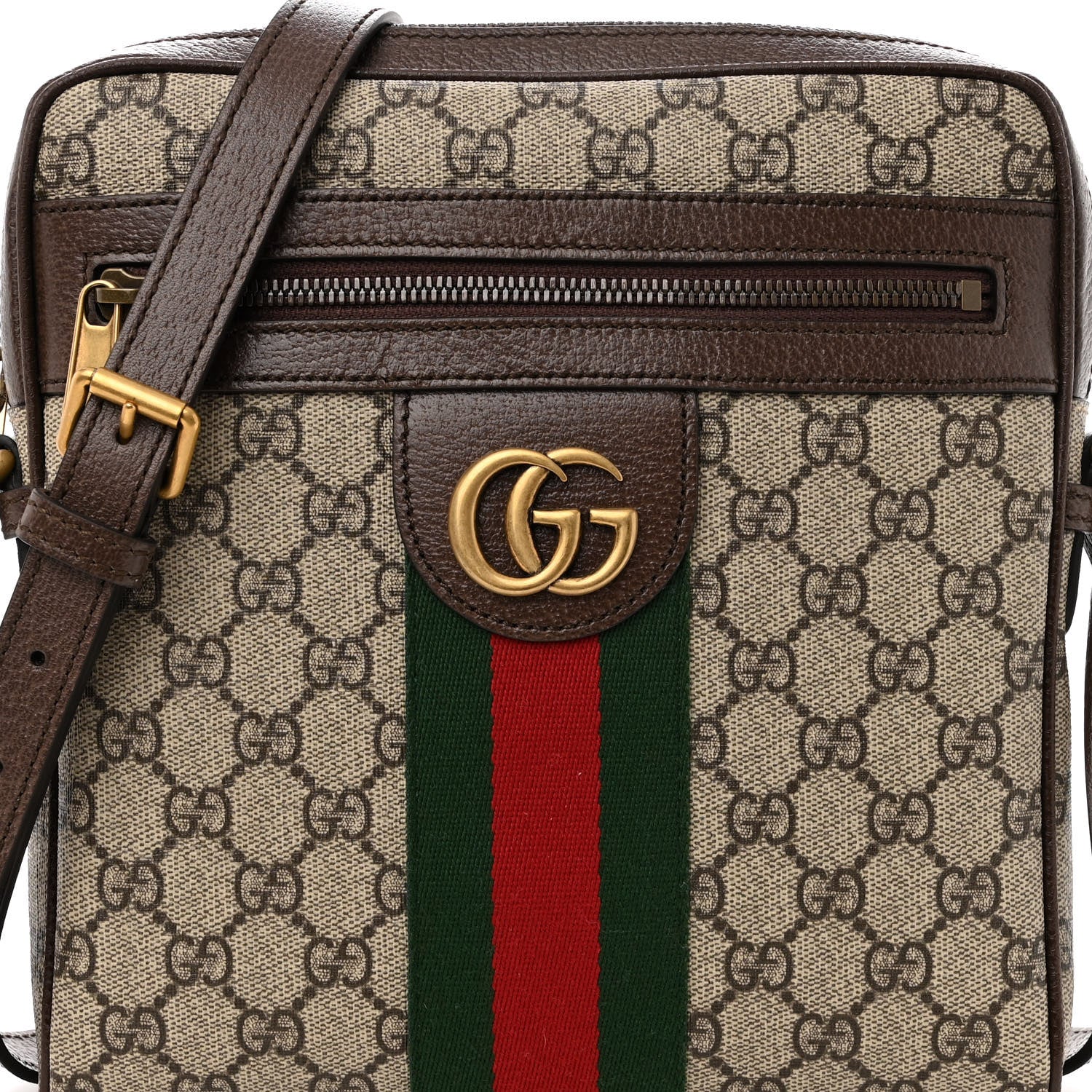 Gucci GG Supreme Monogram Web Small Ophidia Messenger Bag Brown 7 of 9