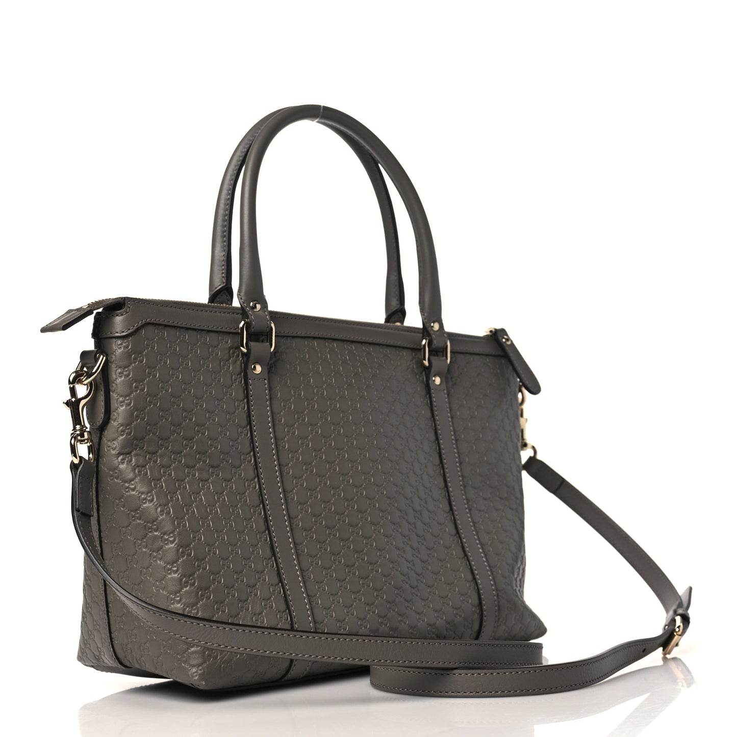 Soft Microguccissima Small Zippered Satchel Loess