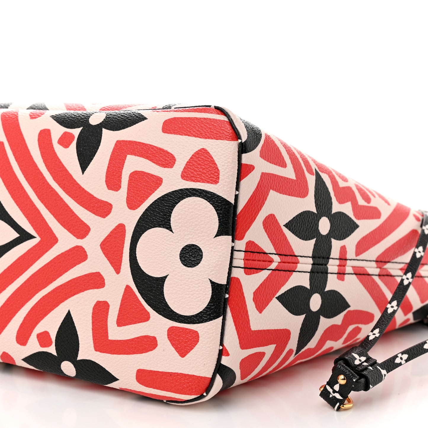 Monogram Giant Crafty Neverfull MM Creme Rouge Black