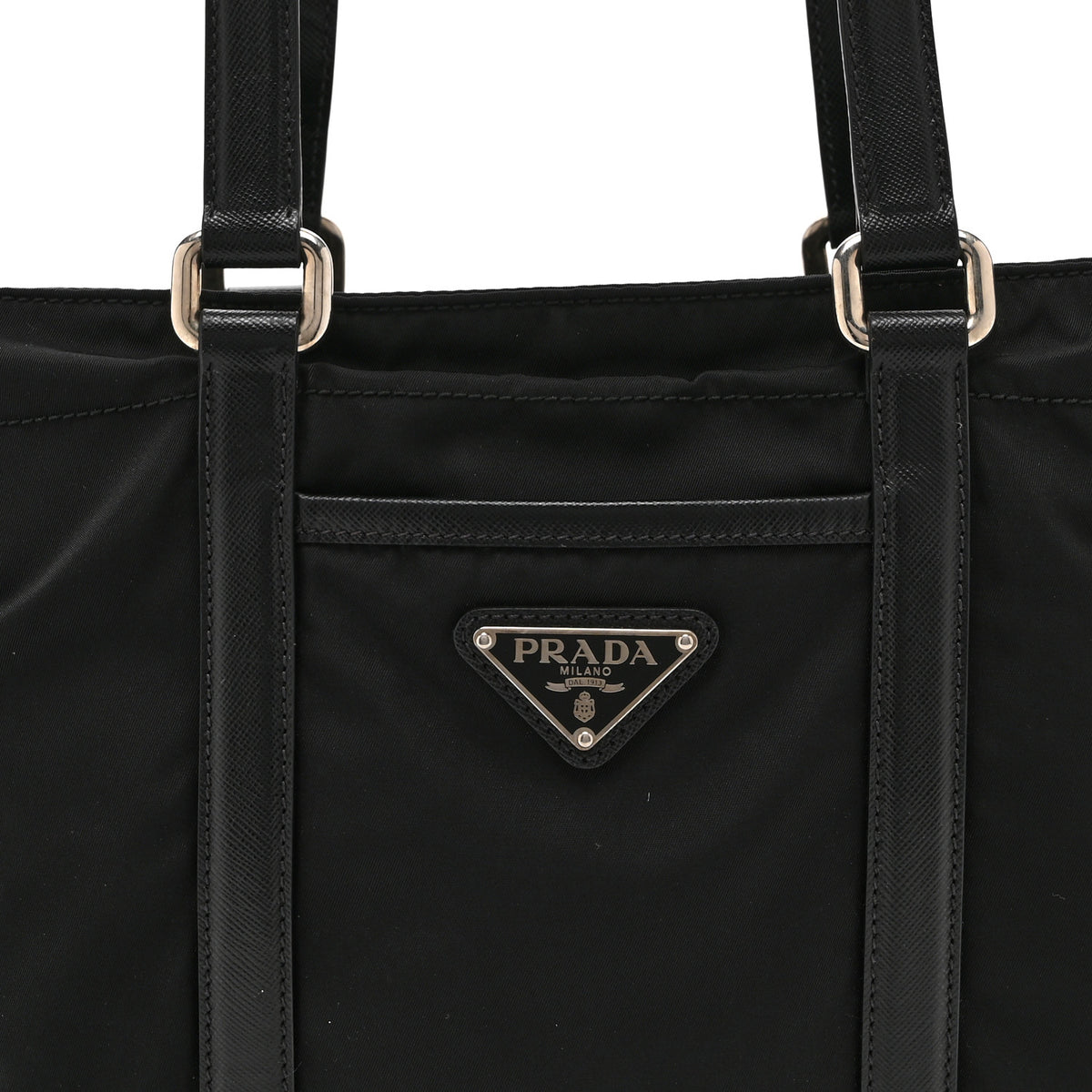 Tessuto Nylon Saffiano Tote Black