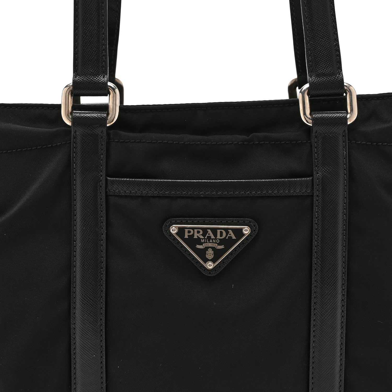 Prada Tessuto Nylon Saffiano Tote Black 8 of 10