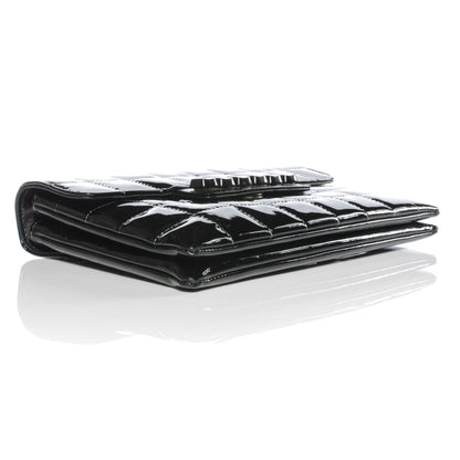 Chanel Patent Chocolate Bar Quilted Computer Keys Flap Black 4 of 9