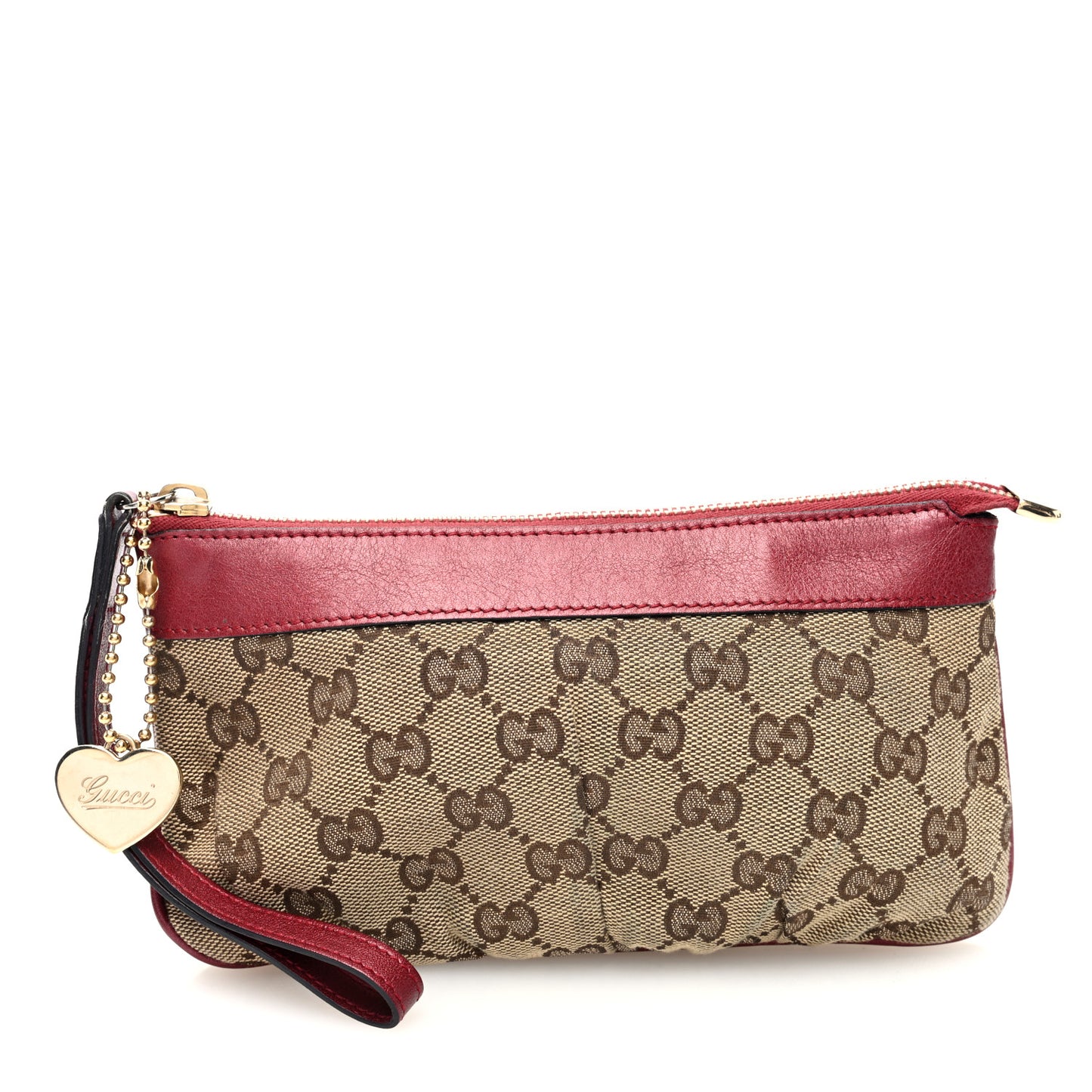 Monogram Hearts Wristlet Bordeaux