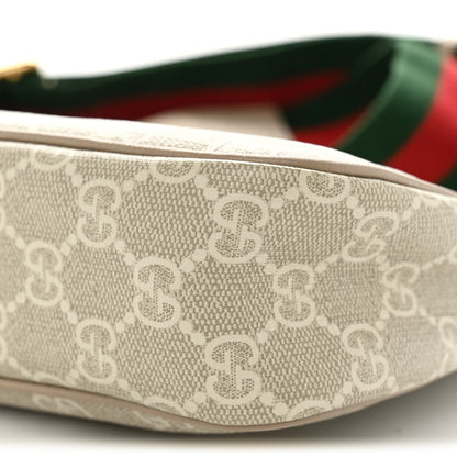 Gucci GG Supreme Monogram Textured Dollar Calfskin Web Small Ophidia GG Handbag Beige Mystic White Oatmeal 10 of 10