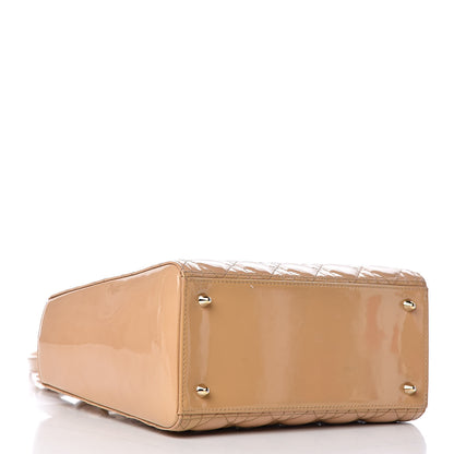 Christian Dior Patent Cannage Medium Lady Dior Beige 5 of 22
