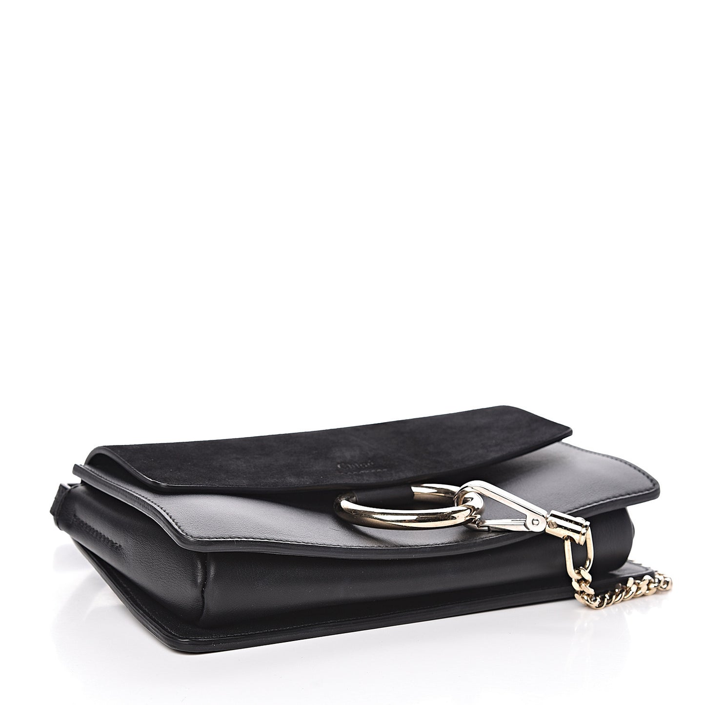 Suede Calfskin Small Faye Shoulder Bag Black