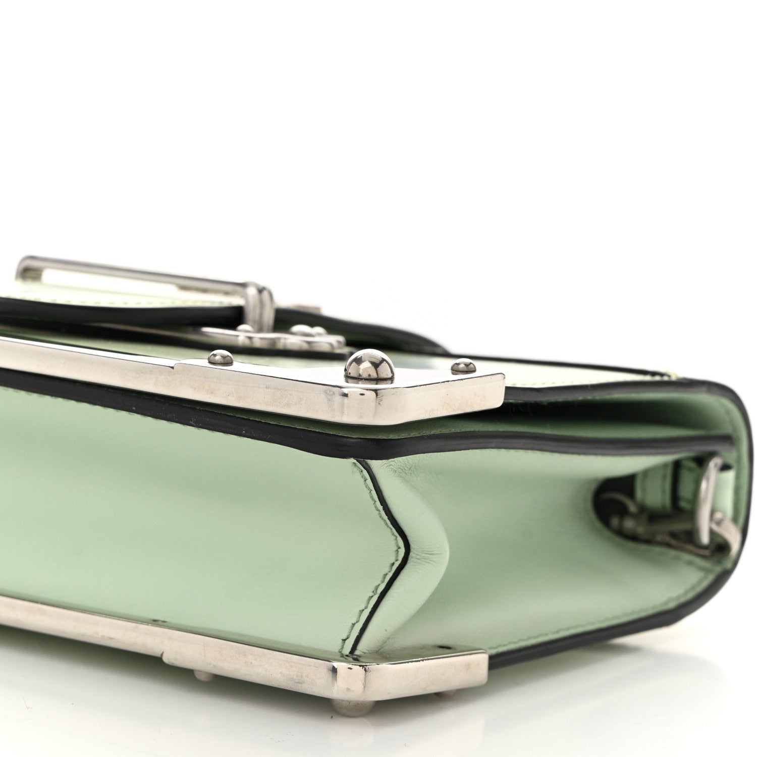 Prada Spazzolato Soft Calfskin Cahier Bag Acqua 8 of 8